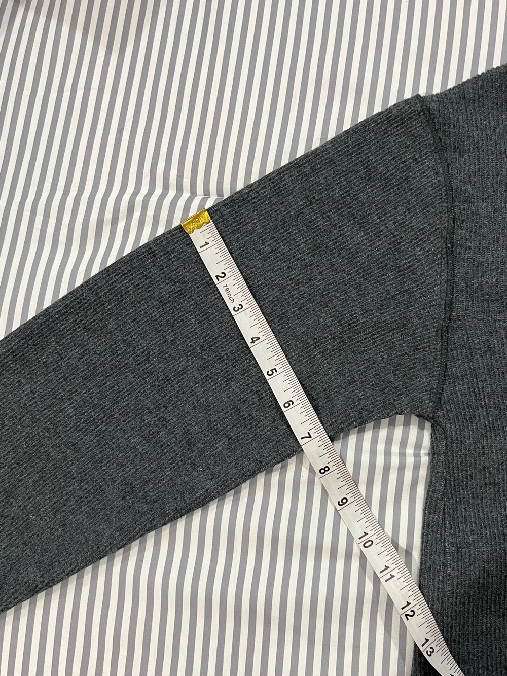 Zara Cropped Button-Front Knit Cardigan in Charcoal Grey - Picture 6 of 10